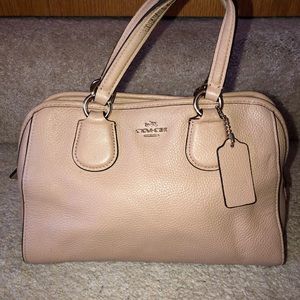 Coach small nude satchel